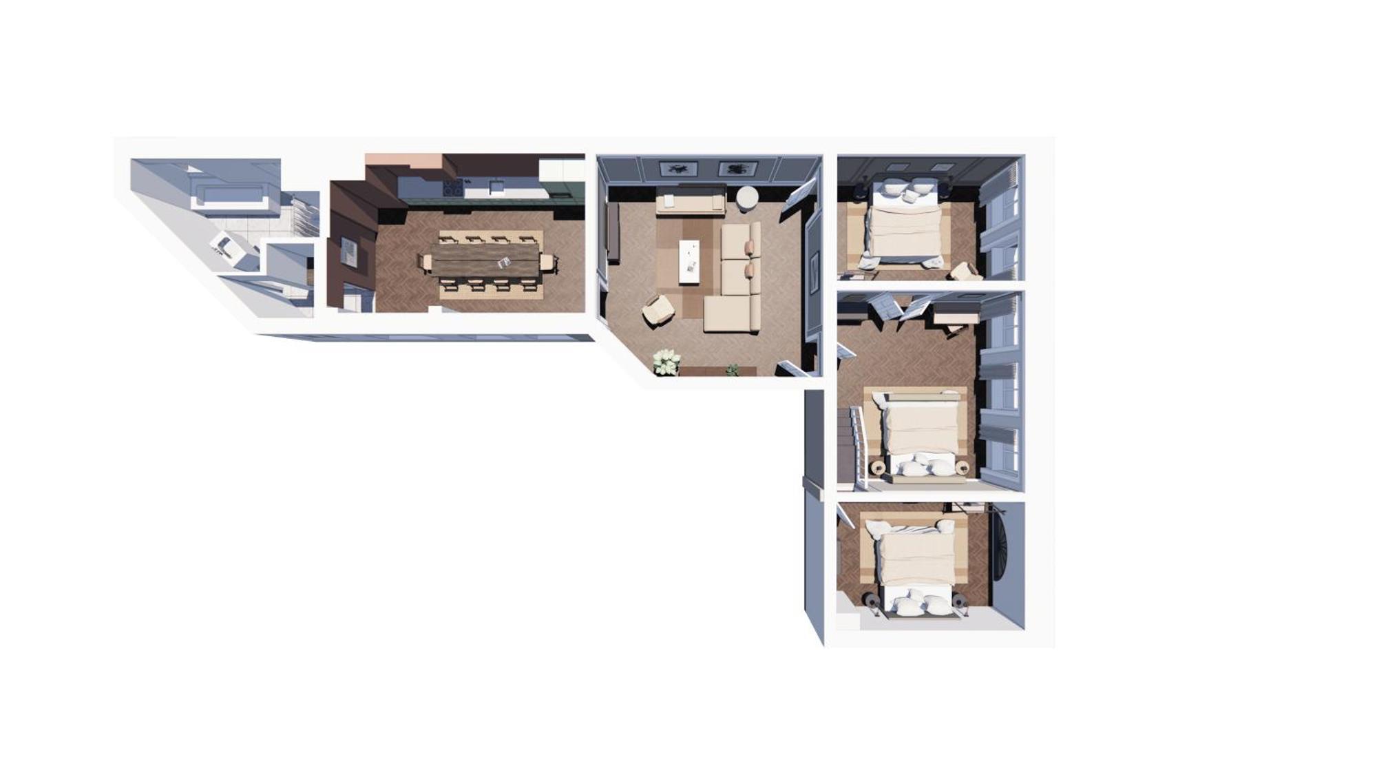 Apartamento Stylish Spacious Flat W 3br In Copenhague